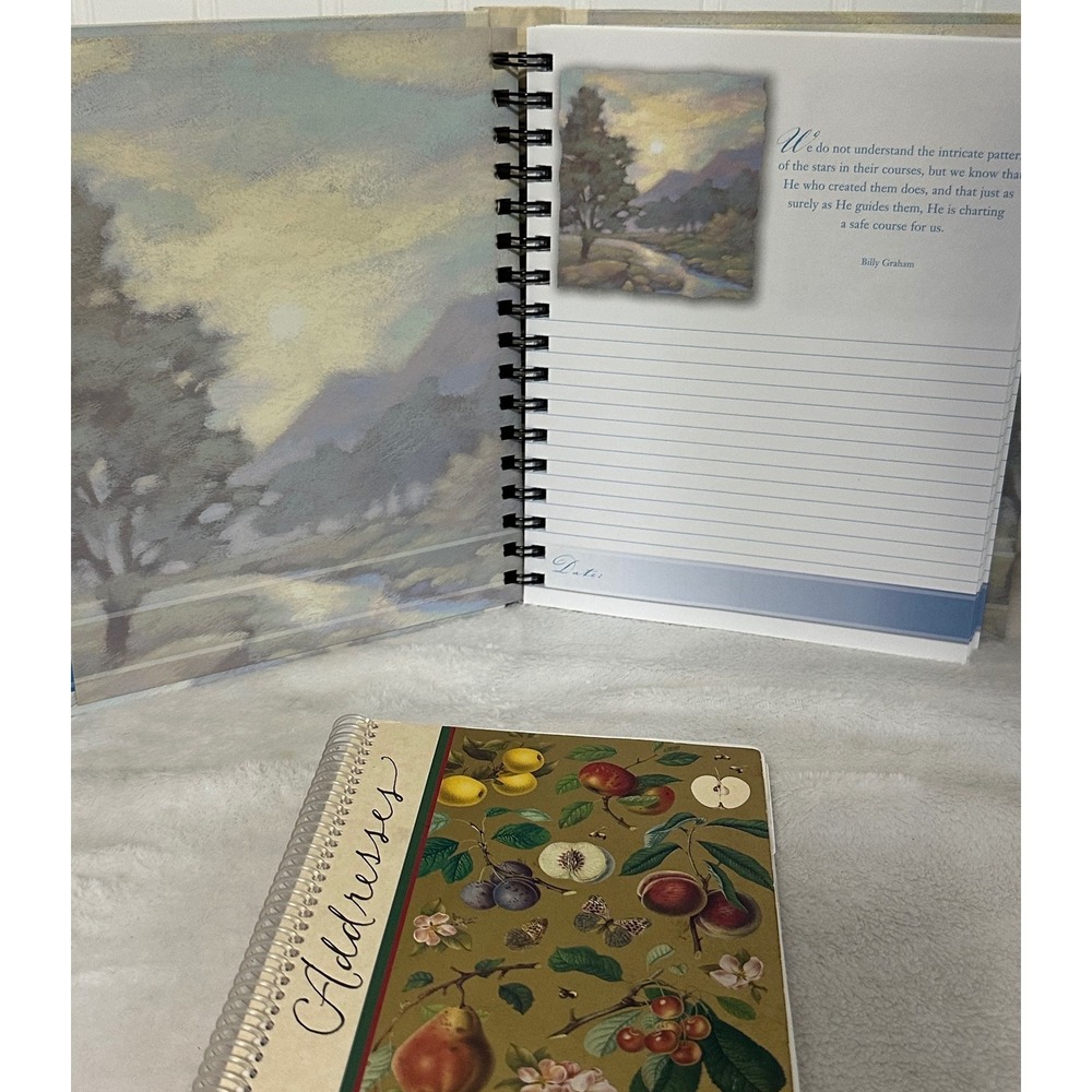 DaySpring Devotional Journal & Address Book Set Blue Botanical Excellent 2pc - Picture 2 of 10